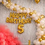 Decorish Red and Golden happy birthday decoration set - premium