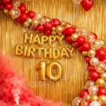 Decorish Red and Golden happy birthday decoration set - premium