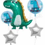 decorish dino happy birthday balloons decoration set