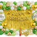 Decorish Green White Happy Birthday Decoration Set Premium