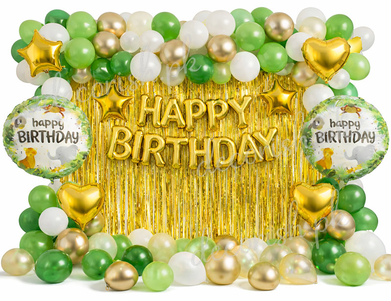 Decorish Green White Happy Birthday Decoration Set Dulux
