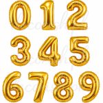 Decorish numerics Foil Balloons golden for Birthday and Party