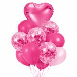 Decorish Pink Foil Confetti Latex Balloon Decoration Set - 10 pc decoration set
