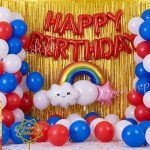 decorish red blue and white party decoration set