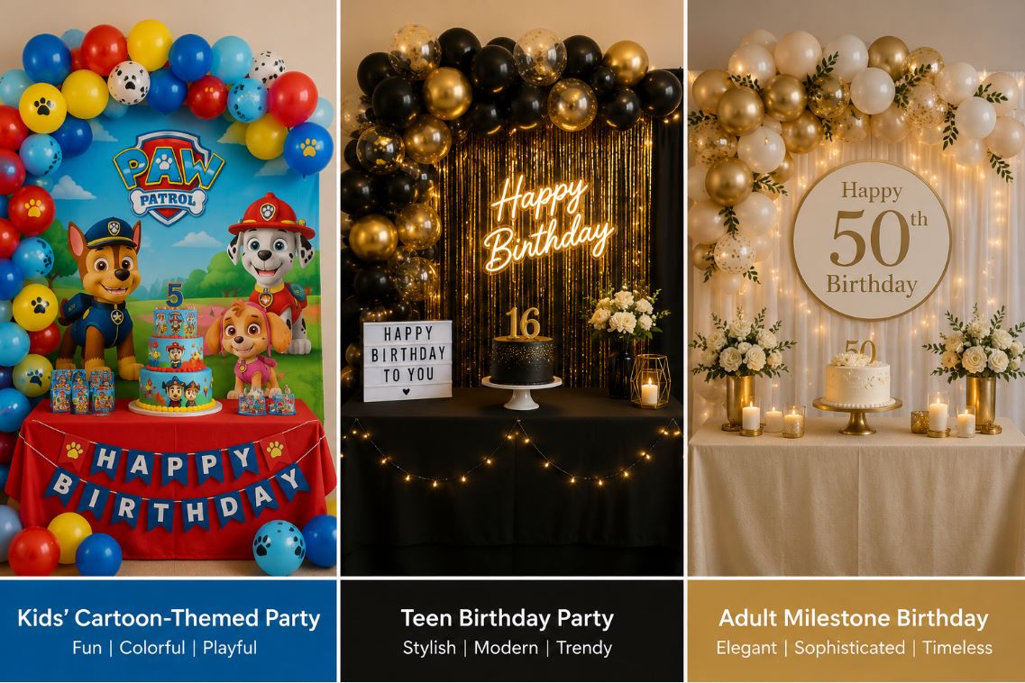 Birthday decoration ideas for different age groups and themes/decorish.pk