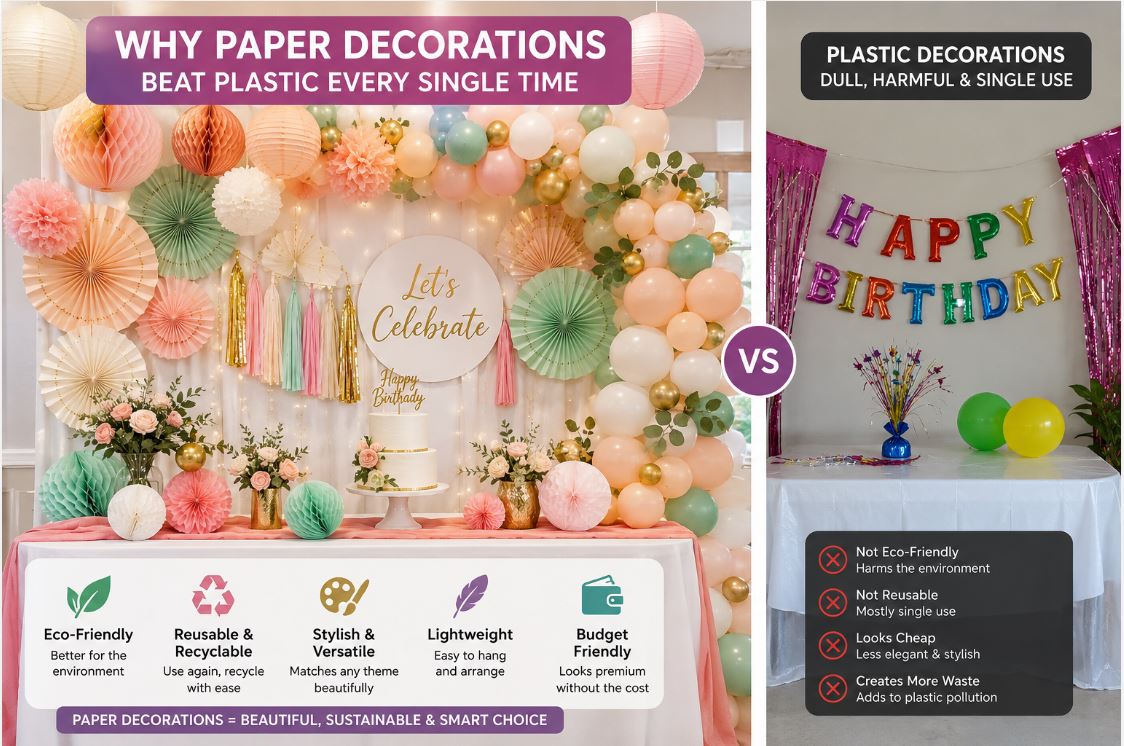 Why paper decoration is better from plastic one/decorish.pk