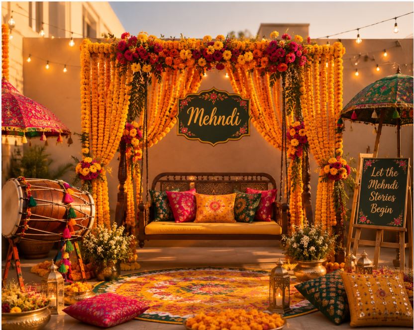 Mehndi Decoration Ideas for Lahore Homes & Small Venues