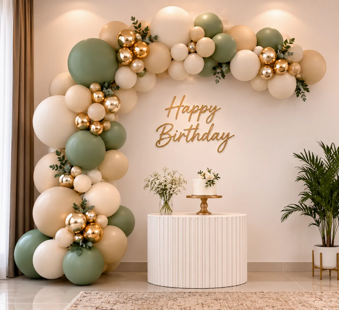 Matte and chrome balloon mix for an affordable premium-looking setup/decorish.pk