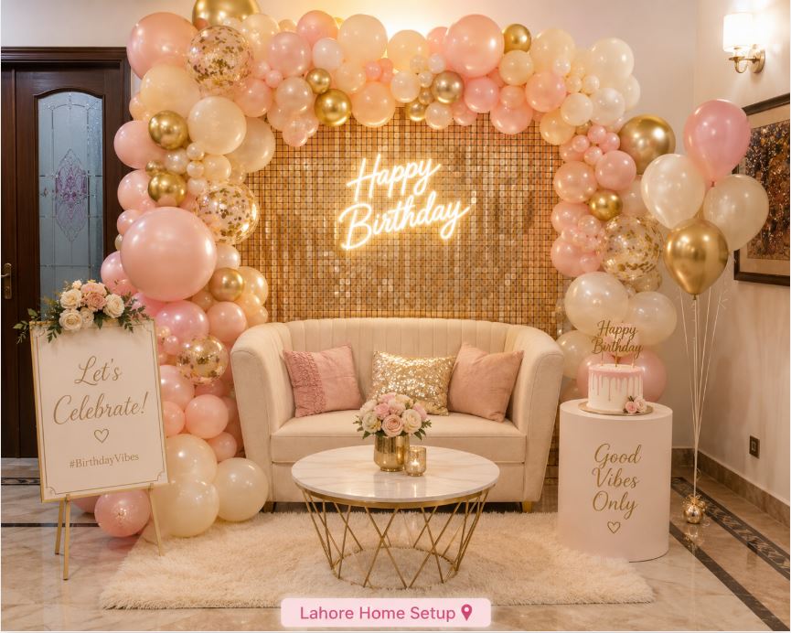 Photo-ready birthday decoration setup in Lahore with coordinated colors/decorish.pk