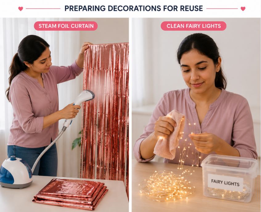 Refreshing reusable party decorations with steam and cleaning cloth/decorish.pk