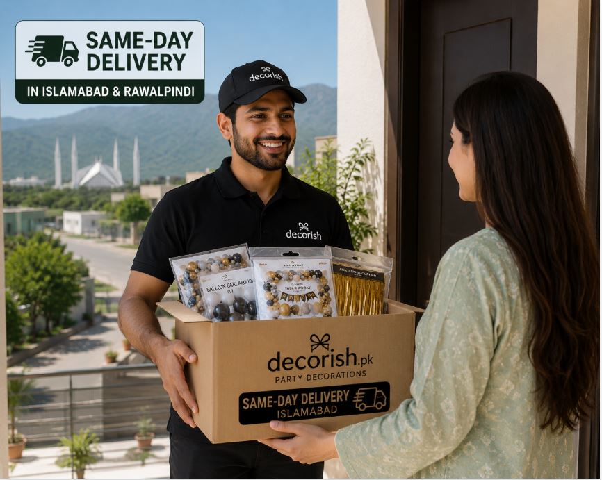 Same-day delivery of birthday decoration supplies in Islamabad/decorish.pk