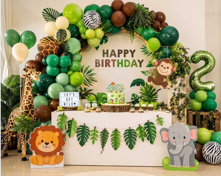 Jungle safari themed birthday decoration for a versatile kids party/decorish.pk