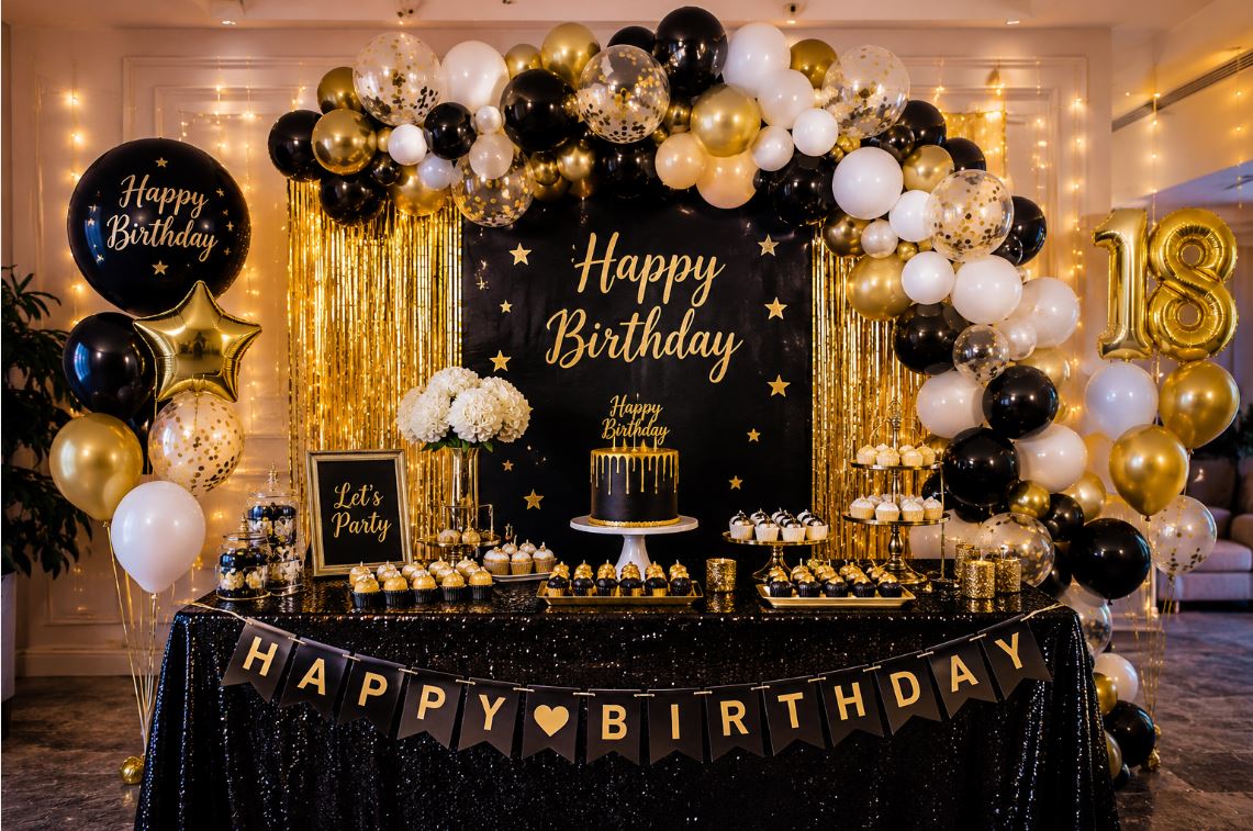 Elegant party decorated with professionally designed store-bought decorations/decorish.pk