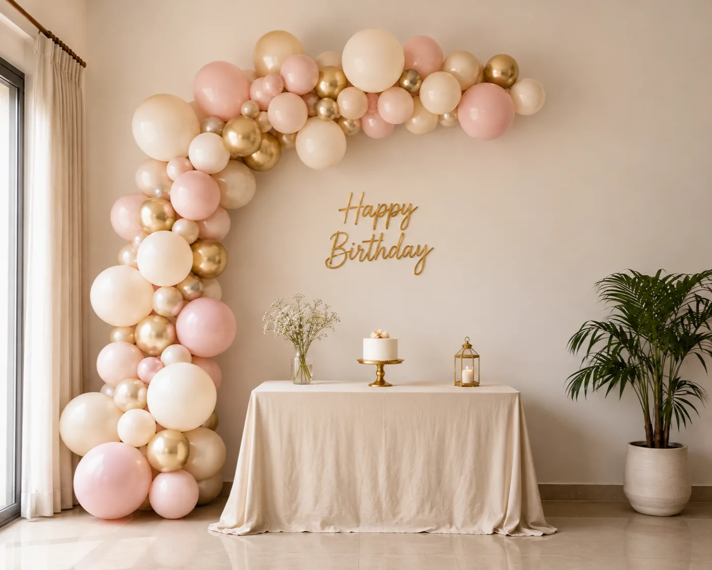 Minimal budget-friendly party decoration setup with one focal point/decorish.pk