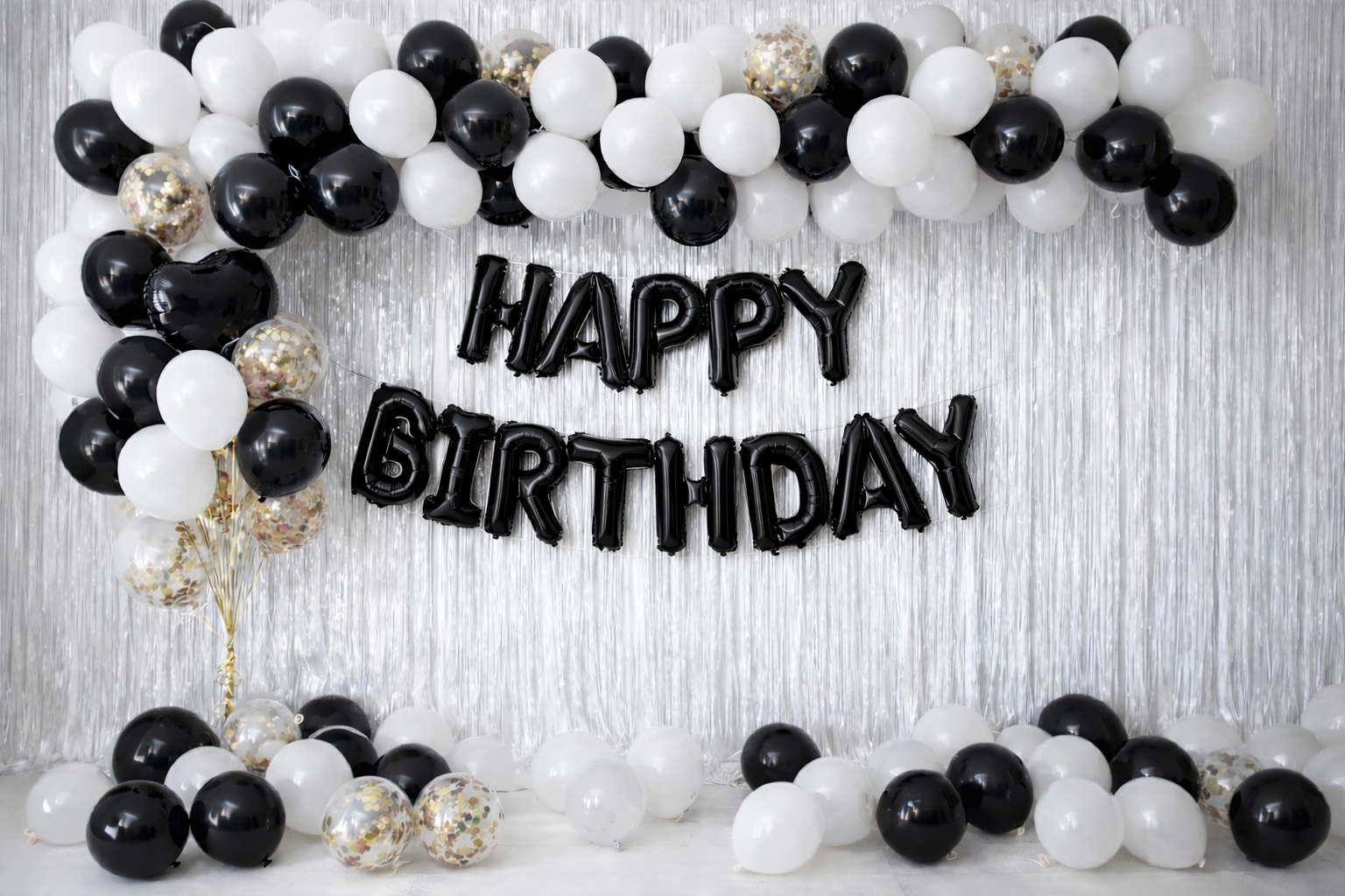 Black-White-Birthday-Theme-/decorish.pk