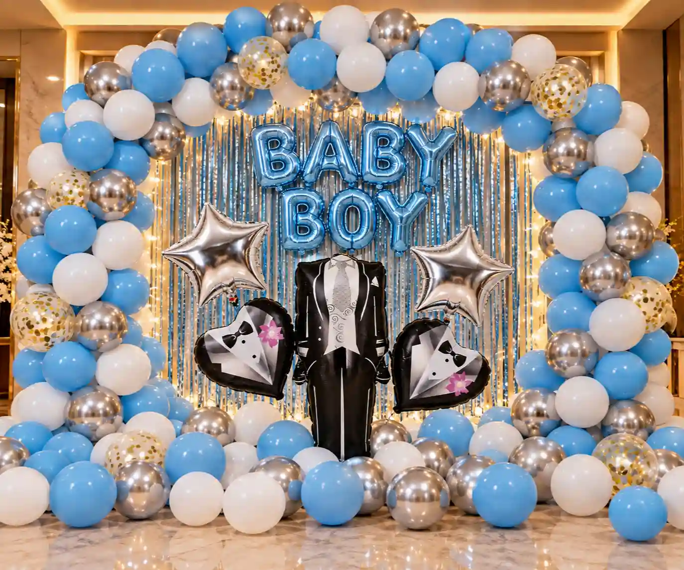 Baby-Boy-Tuxedo-Birthday-Theme/decorish.pk