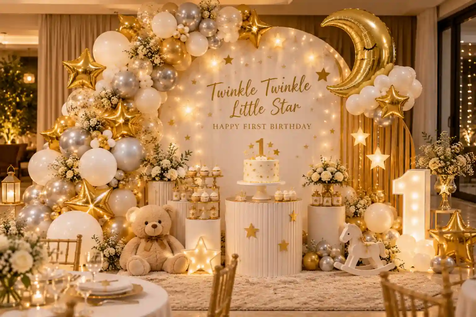 Twinkle Twinkle Little Star gender-neutral first birthday decoration/decorish.pk